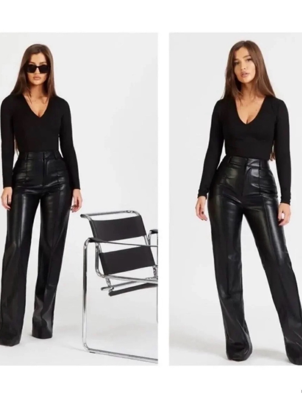 BOA Leather Wide Leg Trousers